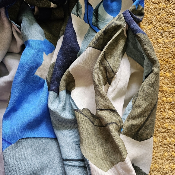 COS Abstract Printed Linen Lyocell Dress W/t Pocket Wrap Tie Front Sz 2 - 19"ptp - Picture 11 of 14